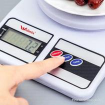 Balança Digital Cozinha 10kg Precisão dieta com Tara Branca