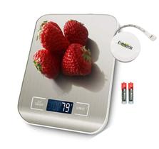 Balança Digital Cozinha em aço Inox 10kg Precisão Dieta Fitness alimentos FITMETRIA