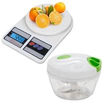 Balança Digital Cozinha Nutrição Dieta de 1g a 10kg + Mini Processador