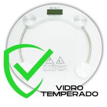 Balança Digital de banheiro Corporal Redonda 180kg LCD Vidro Temperado - Yin's Home