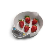 Balança Digital de Cozinha 5kg com Recipiente Branco e Cinza - Brinox 2922/103