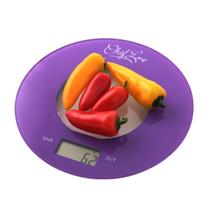 Balança digital de cozinha até 5kg roxo com botão de ligar touch chef line doces confeiteira