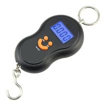 Balança Digital de Mão Leon GTS, Portátil, P/Mala e Pescaria, Fácil utilização, Pesagem precisa - HL04- Preto