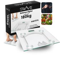 Balança Digital De Vidro Temperado Até 180kg Com Display LCD Automática Pediátrica Swave Balança Digital De Vidro Temperado Até 180kg Com Display LCD Automática Pediátrica Swave