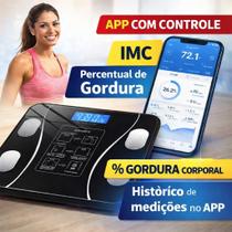 Balança Digital Inteligente Bioimpedância Bluetooth 140 Kg medição por APP IMC Massa Corporal Gordura Corporal Balança Digital Inteligente Bioimpedância Bluetooth 140 Kg medição por APP IMC Massa Corporal Gordura Corporal