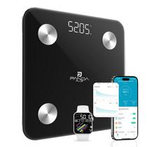Balança Digital Inteligente Body Bioimpedância Corporal LED 28CM 180Kg App BT Apple Health Fitbit Google Fit PandaPlus Preto Branca