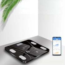 Balança Digital Inteligente com Bioimpedância e Bluetooth, capacidade para até 140Kg, ideal para banheiro.