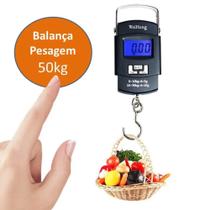 Balança Digital Portátil de Mão Para Bagagem e Pesca Até 50kg WHA08 Balança Digital Portátil de Mão Para Bagagem e Pesca Até 50kg WHA08