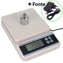 Balança Digital Precisão 5 kg Conta Peças com Fonte Branco CBRN11988