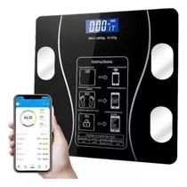 Balança Digital Preta Bioimpedância Com Aplicativo Bluetooth 180kg