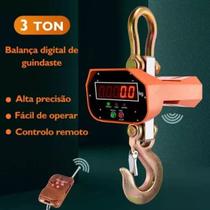 Balança Digital Suspensa Gancho 3000kg Big Bag Bateria Laranjaclaro