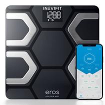 Balança INEVIFIT EROS Bluetooth - alta precisão - 400000lbs - APP - 30x30cm (preta)