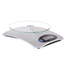 Balança Inox Redonda com Bandeja em Vidro Capacidade 10kg