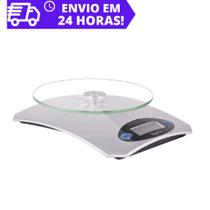 Balança Inox Redonda com Bandeja em Vidro Capacidade 10kg Balança Inox Redonda com Bandeja em Vidro Capacidade 10kg