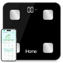 Balança inteligente iHome Digital Bluetooth para peso corporal (preta)