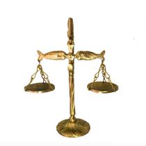 balança peixes toda bronze símbolo de direito justiça - artDaniel