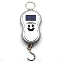 Balança Portátil Digital Cinza Mão Bolsa Mala Peixe Até 50Kg - XSD