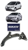 Balança Suspensão Completa c/ Pivô Lado Esquerdo Original Nakata - Honda City e Fit de 2009 a 2014.