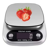 Balanças de cozinha digitais de 3 kg/0,1 g com plataforma de metal prateada Balanças de cozinha digitais de 3 kg/0,1 g com plataforma de metal prateada