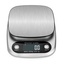 Balanças de cozinha digitais Plataforma de aço inoxidável 3kg/0,1g Balanças de cozinha digitais Plataforma de aço inoxidável 3kg/0,1g