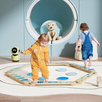 Balance Beam BlueWood para crianças de 3 a 5 anos com 6 peças de azul celeste