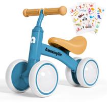 Balance Bike AmazingLife Baby 1 ano e 4 rodas Blue Walker