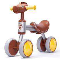 Balance Bike PerKidern para Bebês (1-2 anos) - 4 Rodas - Marrom