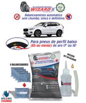 Balanceamento Automático Sem Chumbo Volvo XC 60 Aro 17" e 18" - Kit 5 Pneus e Bisnaga - Balanceador Dinâmico Wizard