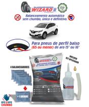 Balanceamento Dinâmico Sem Chumbo Para Carros Captur Aro 15" e 16" - Kit 5 Pneus e Bisnaga - Balanceador Dinâmico Wizard