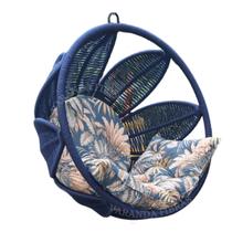 Balanço Azul Redondo Florido Corda Náutica Alumínio