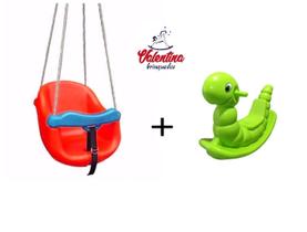 Balanço bebê vermelho + Nhoca verde Balanço bebê vermelho + Nhoca verde