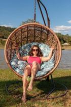 Balanço Com Suporte Jardim Corda Náutica Decor Area Externa