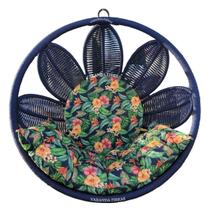 Balanço Corda Náutica Jardim Azul Premium Redondo Deck Sacada E Jardim