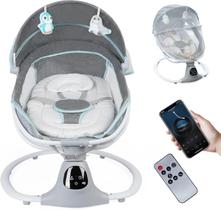 Balanço elétrico para bebês MelloBubbz com arnês de 5 pontos e Bluetooth