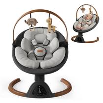 Balanço elétrico portátil TinyGlow para bebê com controle remoto, preto