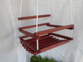 Balanço gangorra infantil madeira 40x35 Mogno suporta 80kg