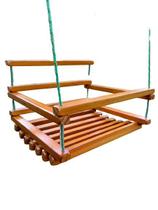 Balanço gangorra infantil madeira verniz 35x35 suporta 80 kg