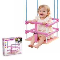 Balanco Infantil Cadeirinha Madeira Rosa Meninas 35Kg Balanco Infantil Cadeirinha Madeira Rosa Meninas 35Kg