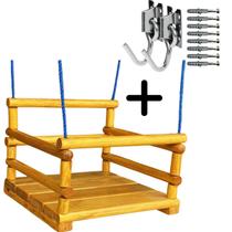 Balanço Infantil + Cordas + 2 Suportes + 8 Parafusos C Bucha