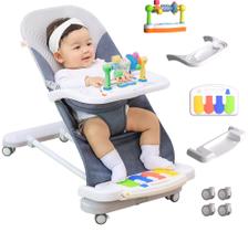 Balanço Infantil CuddoBaby 4 em 1 com Rodas e Piano Removível - Azul Balanço Infantil CuddoBaby 4 em 1 com Rodas e Piano Removível - Azul