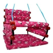 Balanço Infantil Para Crianças Em Madeira E Tecido Desenhado