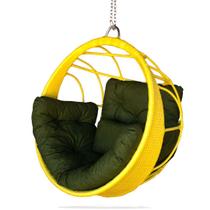 Balanço ninho confort amarelo cadeira suspensa teto feita em alumínio com fibra sintética para varanda área externa área de piscina