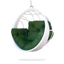 Balanço ninho confort branco cadeira suspensa feita em alumínio com fibra sintética para varanda área externa área de piscina - REALIZE DECOR