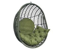 Balanço Ninho Pendurado Maracaipe Corda Náutica Verde Militar Balanço Ninho Pendurado Maracaipe Corda Náutica Verde Militar