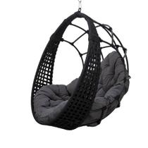 Balanço Ninho Suspenso Corda Náutica Preta Almofada Impermeável Cinza Com Mola E Mosquetão Balanço Ninho Suspenso Corda Náutica Preta Almofada Impermeável Cinza Com Mola E Mosquetão