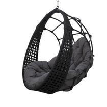 Balanço Ninho Suspenso Corda Náutica Preta Almofada Impermeável Cinza com Mola e Mosquetão Balanço Ninho Suspenso Corda Náutica Preta Almofada Impermeável Cinza com Mola e Mosquetão