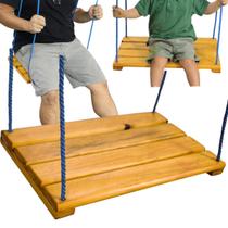 Balanço Para Criança E Adulto Reforçado Madeira Maciça Com Cordas
