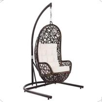 Balanço Suspenso Fibra Para Área Externa Jardim Com Suporte