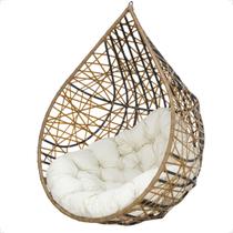 Balanço Suspenso Ninho Gota com Mola e Mosquetão Almofada Impermeável Gourmet área externa