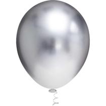 Balao 10 Liso Platino Prata Redondo PCT.C/25 Balao 10 Liso Platino Prata Redondo PCT.C/25